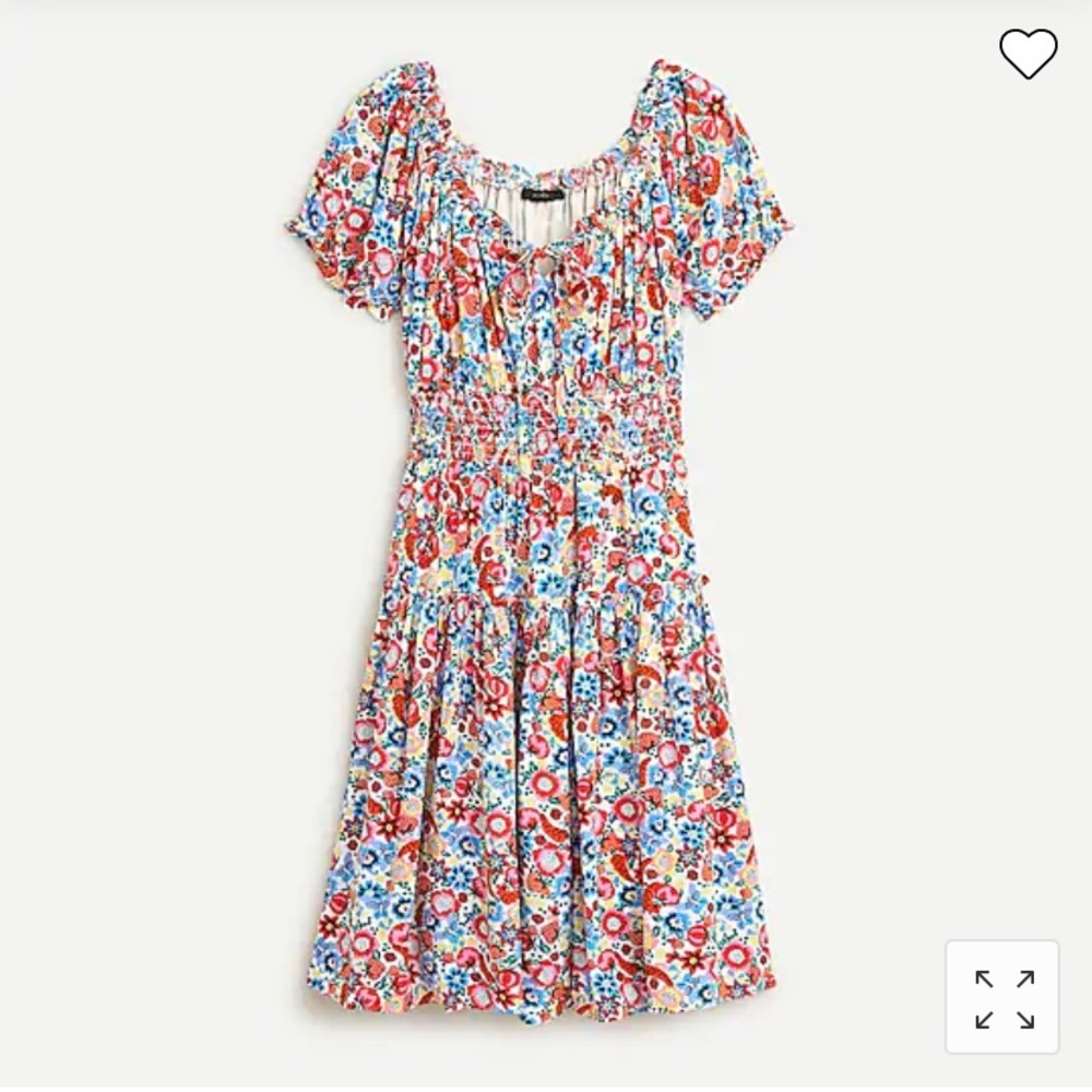 JCrew Farmer’s Market Smocked Waist Dress style number AO889